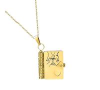 Generico Collier pour fille - Collier livre pour ma fille, pendentif ouvrable stratifié en acier inoxydable pour maison, saint école, voyage, Noël, anniversaire, diplôme quotidien, riferimento