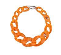 Generico Collier ras du cou avec perles acryliques, chaîne courte à la clavicule de 21 cm pour le style de rue et l'usage quotidien, One Size, Métal, Pas de gemme