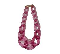 Generico Collier ras du cou avec perles acryliques, chaîne courte à la clavicule de 21 cm pour le style de rue et l'usage quotidien, One Size, Métal, Pas de gemme