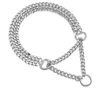 Generico Collier réglable en acier inoxydable pour chiens - Chaîne à double maille résistante pour l'entraînement (S 40 cm x 2,0 mm)
