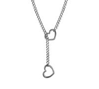 Genérico Colliers d'amour pour femme gothique, collier en forme de cœur, collier de chaîne, collier d'amour, pendentif en forme de cœur, bijoux gothiques, collier de joug d'amour pour filles, petites