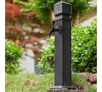 Genérico Columna de Agua de jardín independiente Con grifo de cobre y soporte Para manguera, Fuente de Agua Vertical Para exteriores Con ganchos Para riego y Lavado, Perfecta Para USO en el jardín (E