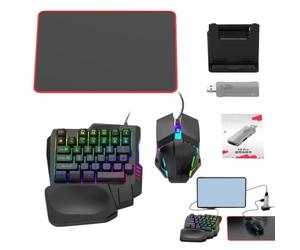 Genérico Combinaison avec câble, mécanique et souris, mécanicien demi-main au design ergonomique, jeu rétroéclairé et jeu de souris de précision pour écrire des programmes