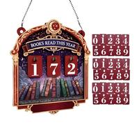 Generico Compteur Livres Lits cette année - pour Livres Lits avec 30 | Décoration de Table en Bois, Ornement d'étagère, Panneau d'exposition pour le coin 'Angle de l'étagère de l