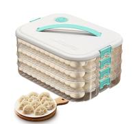 Genérico Congélateur pour dumplings, récipient multicouche empilable, organisateur hermétique pour congélation rapide des Wontons, viande, pâtes et nouilles. Parfait pour le réfrigérateur.