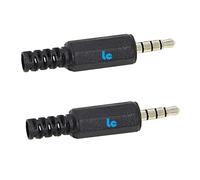Genérico Connecteur audio jack mâle de 3,5 mm - 4 broches soudables - Connecteur TRRS 4 pôles - Sachet de 2 unités