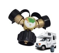 Genérico Connecteur de valve en laiton et séparateur propane QCC 2 voies, valve anti-fuite pour poêle de camping | Accessoires chauffe-brûleurs RV BBQ avec installation facile, sécurité fiable