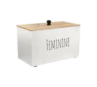 Genérico Conteneurs de salle de bain avec couvercle - Organisateur de produits féminins en bois - Porte-disques carrés en coton | Pour femmes filles adolescentes salle de bain maison décoration Noël