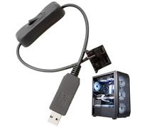 Genérico Contrôleur de ventilateur USB - Adaptateur élévateur de connecteur 3/4 broches | Convertisseur USB de ventilateur pour PC, ordinateur, refroidissement de bureau | Câble de contrôle