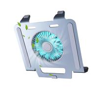 Generico Cooling Laptop Stands - 3 Speed Blue Light Foldable Desk Rack, Aluminium Alloy Design | Laptop Cooler Stand With Built In Fan For Notebook, Ordinateur, Moniteur, Office, Home, Work, Game