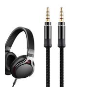 Genérico Cordon auxiliaire | 1,5 m de longueur de 3,5 mm de long en nylon lourd, adaptateur d'extension de câble auxiliaire mâle à mâle pour smartphones, écouteurs et stéréo