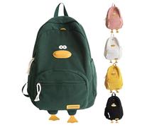 Generico Corduroy Backpack - Duck Backpack | Yellow Duck Back pack, 3d Cartoon Ducks School Bag, Animal Shaped Back pack, Large Capacity Multiple Pockets Kids Schoolbag for Cell Phone Laptop Books