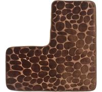 Generico Corner Bath Mat L Shape Pebbles Non Slip Machine Washable Soft Absorbent Bathroom Mat Grey