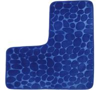 Generico Corner Bath Mat L Shape Pebbles Non Slip Machine Washable Soft Absorbent Bathroom Mat Grey