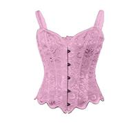 Generico Corset Femme Élégant Curvy Os En Plastique Médiéval Ceinture Corset Minceur Push Up Modelant Bustier Élastique Fête Corset Pirate Serrage Gothique Carnaval Bustiers, rose, XS