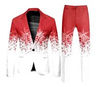 Genérico Costume de Noël pour homme avec imprimé complet, respirant, coupe droite, pantalon de survêtement léger, 01 blanc, M