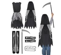 Generico Costume Halloween pour enfants, costume effrayant d'Halloween pour garçon, costume de déguisement creepy cosplay, accessoires de robe pour enfants, petite fête carnaval