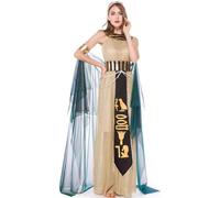 Genérico Costumes d'Halloween pour femme Cléopâtre - Déguisement égyptienne reine Cléopâtre pour femme | Robe d'Halloween égyptienne pour femme