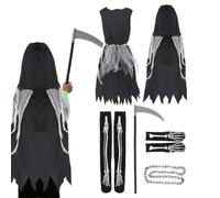 Generico Costumes D'Halloween Pour Filles,Costume de Cosplay Effrayant pour Halloween - Robe de Maquillage Pour Fête Rôle Jeu Fête Masque