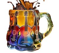 Generico Coupe de guitare, 3D Guitar Art Mug - Musician Players Guitarristi Coupe artistique pour la collecte de retraite domestique de vacances de Noël