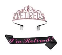 Genérico Couronne à la retraite - Bracelet de retraite | Fournitures de retraite avec lettres dorées cadeaux pour femmes, Consulte la descripción, Voir description, Il ne s'agit pas d'une pierre