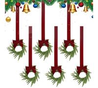 Genérico Couronne de guirlande de Noël - Couronne de porte | Couronnes artificielles de Noël, mini fenêtre, porte, mur, cheminée, vitrine, décoration d'arbre de Noël
