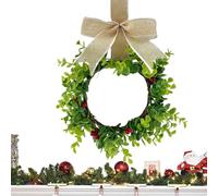 Genérico Couronne de Noël avec - Premium de ferme à carreaux, 11 81 pouces décoration, végétation artificielle pour la porte | Multipurpose Outdoor Indoor Utility Functional Lightweight