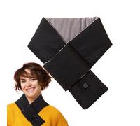 Generico Coussin chauffant pour le cou, bande thermique à 3 niveaux avec poche, écharpe électrique d'hiver pour femmes, filles et amies, bureau, intérieur, extérieur, voyage, Noir, riferimento