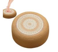 Genérico Coussin de méditation - Coussin de sol japonais | Coussin de siège rond de 40 cm fait à la main avec tissu tatami respirant, idéal pour yoga, méditation zen, maison ou décoration