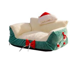 Genérico Coussin d'hiver chaud en peluche, 50 x 35 x 25 cm, lit pour animaux de compagnie de Noël, lit de coussin en peluche douce et portable, pour intérieur, salon, chambre à coucher, Ba