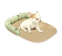 Genérico Coussin pour chien : tapis d'art en rotin naturel, température qui régule le lit des animaux de compagnie | Housse lavable, technologie d'activation par pression, idéal