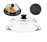 Generico Couvercle chauffant transparent réutilisable avec poignée en silicone, anti-éclaboussures, pour cuisiner, cuire à la vapeur, réchauffer le four