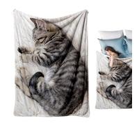 Generico Couverture en flanelle polaire chaude | Couverture canapé chat en flanelle pour amoureux des chats, décoration maison, chambre, salon, canapé, camping, voyage