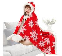 Genérico Couverture Wearable, Poncho à capuche de Noël, châle grande taille - pour homme, femme, salon, canapé, chambre, bureau, voiture et regarder la télévision