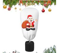 Generico Couvertures Anti-Gel pour, protège- d'hiver avec Impressions de Noël, Fermeture à glissière, Cordon de Serrage, Tissu Respirant Non tissé pour pépinière à Effet de Serre