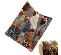 Generico Couvertures et plaid avec imprimé poule, couette douce pliable et | Couverture avec impression poule pour intérieur, maison, pique-nique, chambre d'anniversaire et cadeau