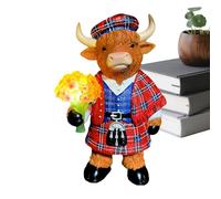 Generico Cow Figurine | Hold Flower Resin Home Decor Cattle Sculpture Table Ornaments For Living Room Office Bedroom Kitchen Shelf Study Bar Entryway Porch Holiday Birthday
