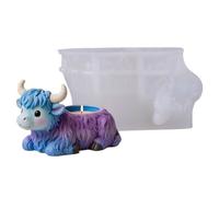 Generico Cow Molds Silicone | pour Statue des Highlands | pour Ornement 3D couché pour la salle de classe école Noël pelouse Cour Ferme Jardin maternelle Halloween