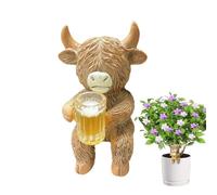 Genérico Cow Statue, Pot Hugger Resin Weather-Resistant, Resin Cattle Decorations Ornaments for Yard Porch Balcony Outdoors Home Farmhouse Christmas