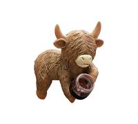 Genérico Cow Statue, Pot Hugger Resin Weather-Resistant, Resin Cattle Decorations Ornaments for Yard Porch Balcony Outdoors Home Farmhouse Christmas