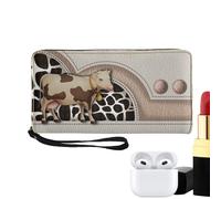 Generico Cow Wallets For Women | Cow Print Zippered Wallet, Soft Credit Card Holder For Women, Fashionable Cow Print Money Holder, Cow Print Money Organizer For Everyday Use & Travel Occasions, A,
