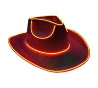 Generico Cowboy Hat - LED Light Up Cowboy Hat | Party Headwear, Battery Operated Glow In The Dark LED Hats Adjustable Lights Fun Costume Accessory Music Festival Disco Party Dress Up