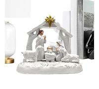 Genérico Crèche de Noël Décoration de maison de la naissance de Jésus en résine, décoration de bureau de crèche de Noël | pour bureau, étagère, salon, bureau, église, école
