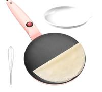 Generico Crêpière électrique contrôle automatique de la | Plaque de cuisson antiadhésive pour cuisine domestique, petit déjeuner, dessert, collation, crêpe, crêpe, préparation