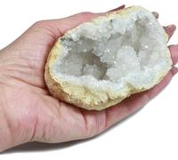Generico CRIGEMA - Pierre brute minérale naturelle pour cristallothérapie méditation cristaux (Geode Drusa Quartz Calcite Blanc entier 5-6 cm)