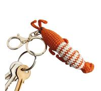 Generico Crochet Doll Pendentif | Cartoon Hand-Woven Shrimp Doll | Soft & Cute Knitted Keychain for Car Keys, Bags, Backpacks, Mobile Phones | Handmade Plush Shrimp Pendant, Adorable Bag Charm