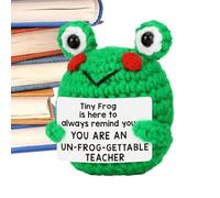 Genérico Crochet Frog - Fiber Cotton, Hand-Woven Positive Frog Plush | Soft Toy, Handmade Comfort Frogs For Home Decor, Gifting, Stress Relief, Kids, Teens, Adultes, Bedroom, Office