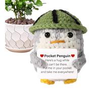 Genérico Crochet Positif de Pingouin : Peluche, Jouet tricoté à la Main de 3,94 Pouces, en Forme d'animal Doux, Cadeau Souffle pour, Adolescents, Adultes, écrit