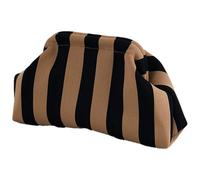 Genérico Crochet Purse - Polyester Ruched Cloud Purse | Casual Woven Crochet Kiss Lock And Stripe Design | Beach For Women, Perfect For Holidays And Daily Outings, Noir - or, Consulte la descripción