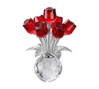 Generico Crystal Rose Ornament, Artificial Crystal Flowers For Christmas, 3D Multicolor Glass Flowers With Base, Bedside Centerpiece Decor, Home Office Tabletop Centerpiece - Timeless Symbol of Love